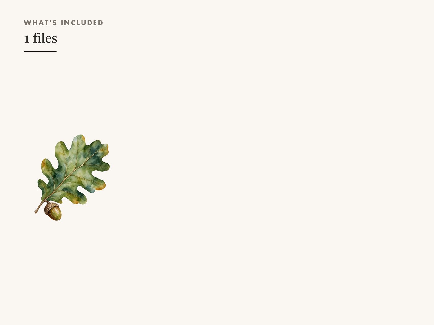 Oak Leaf and Acorn Clipart PNG, Autumn Woodland Graphic — whats included