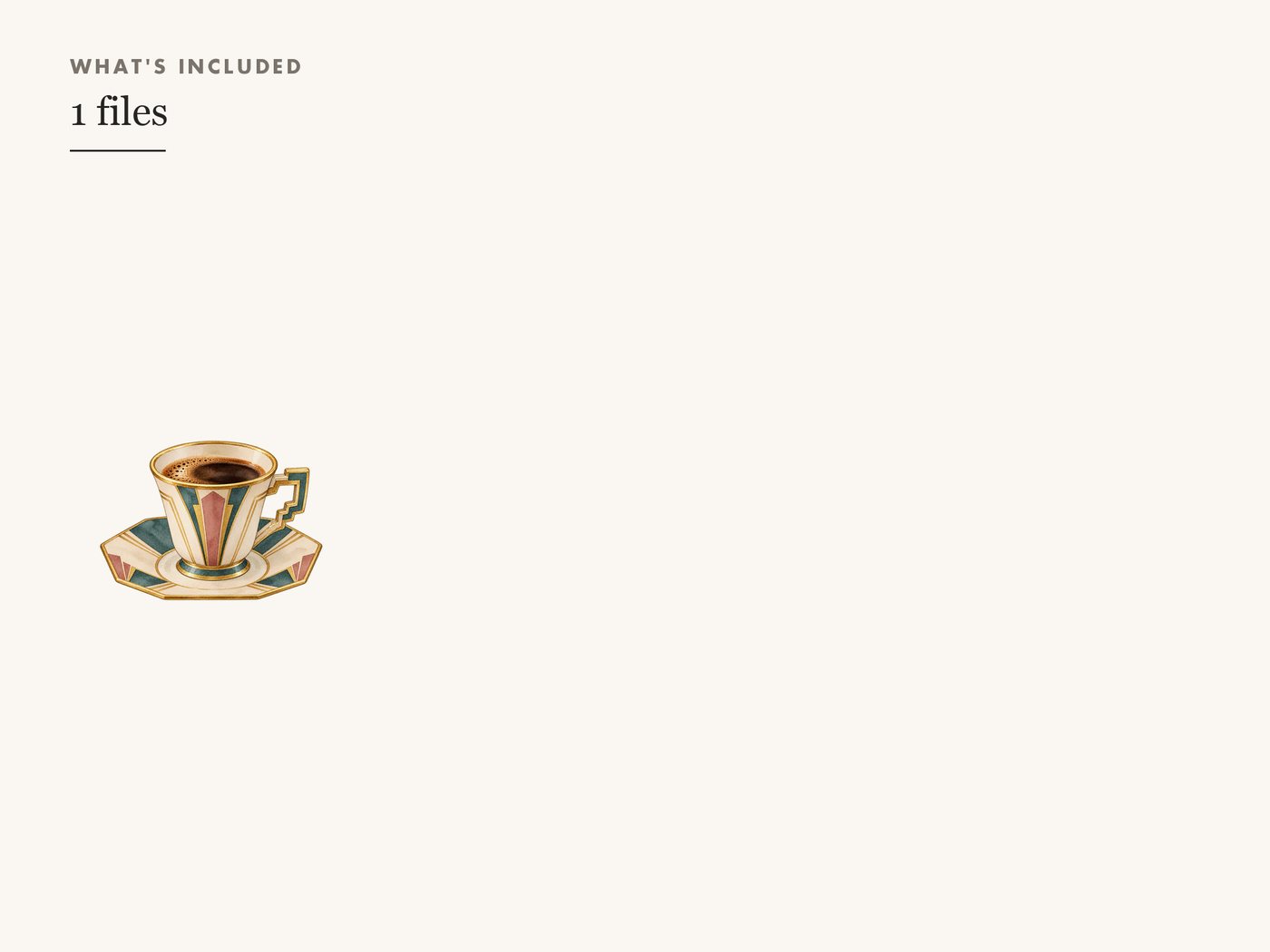 Art Deco Demitasse Cup Clipart PNG, Transparent — whats included