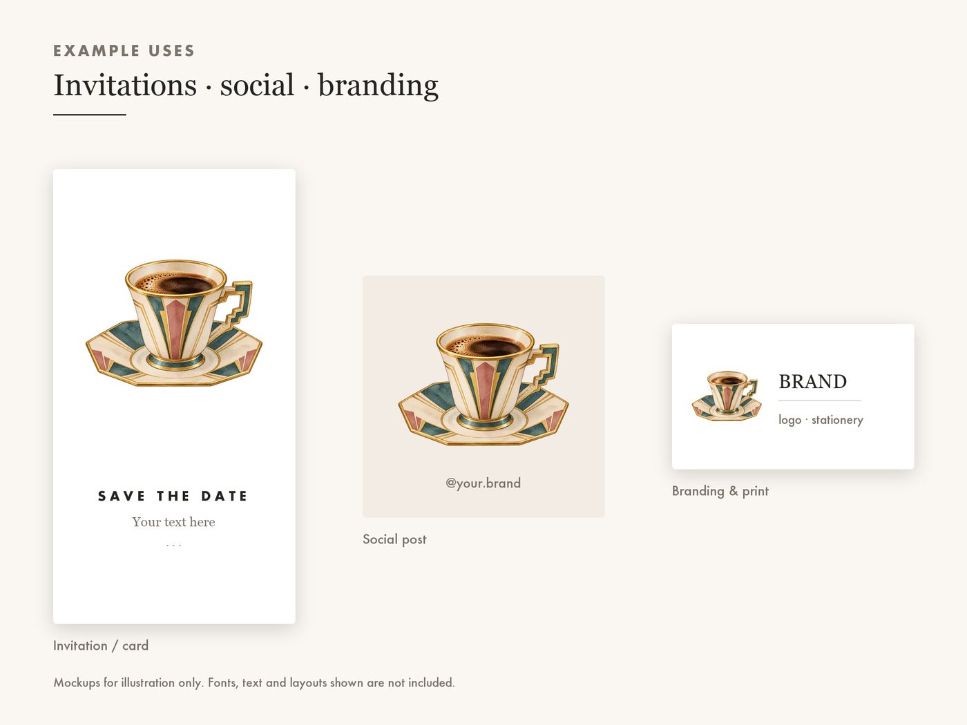 Art Deco Demitasse Cup Clipart PNG, Transparent — use cases