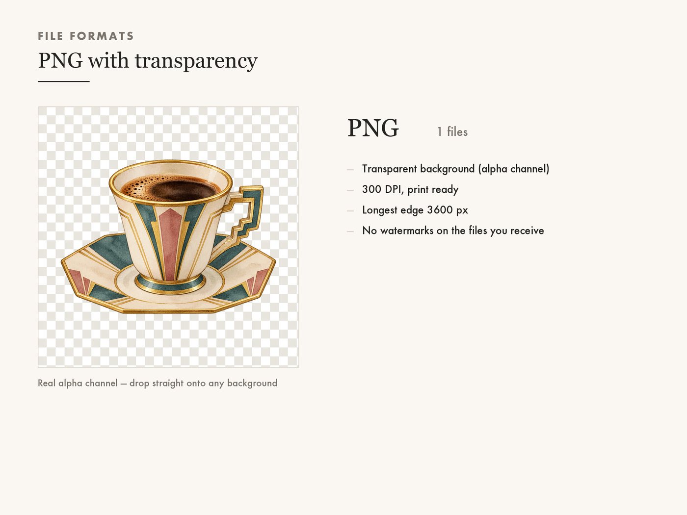 Art Deco Demitasse Cup Clipart PNG, Transparent — file formats