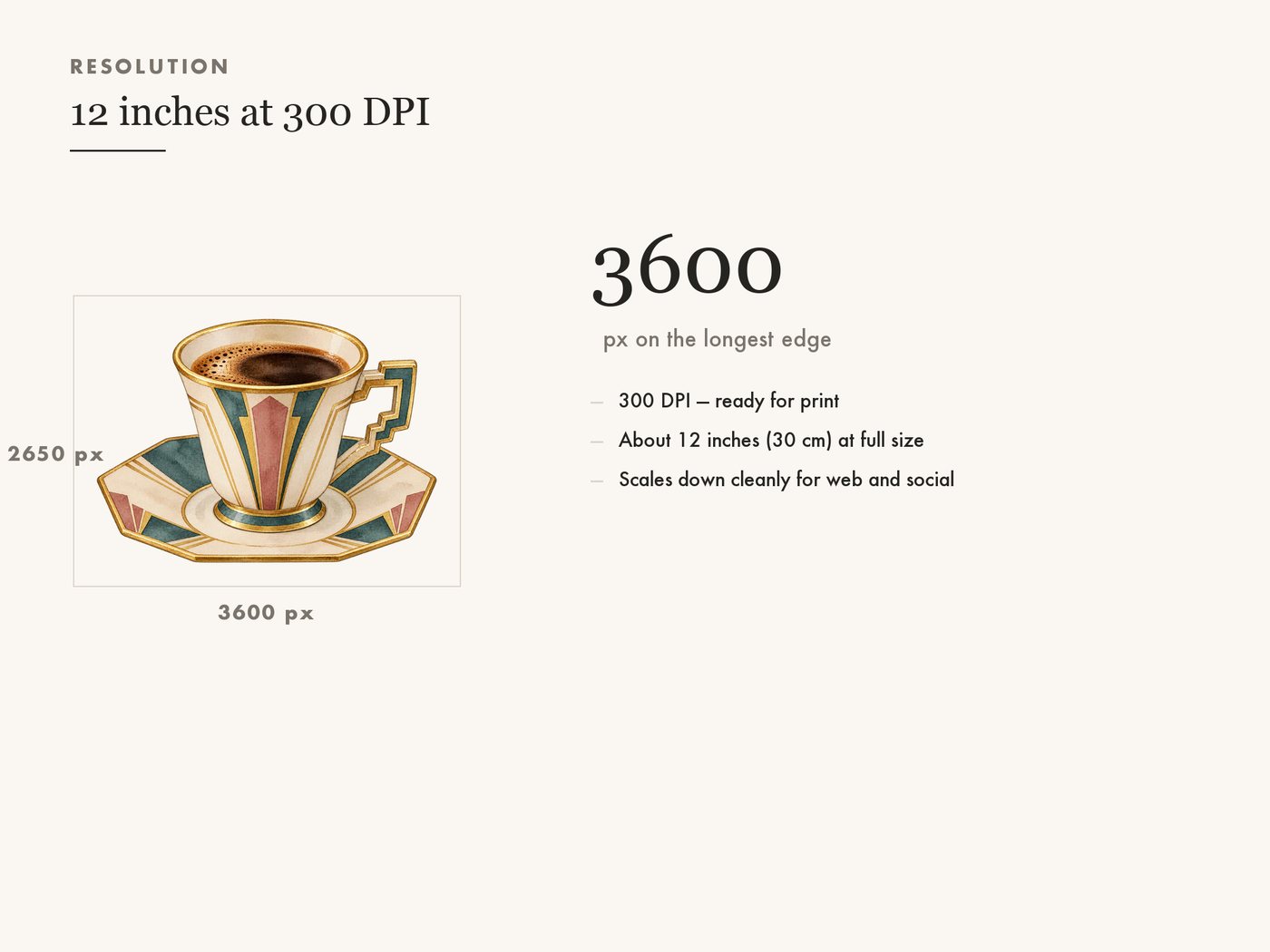 Art Deco Demitasse Cup Clipart PNG, Transparent — resolution