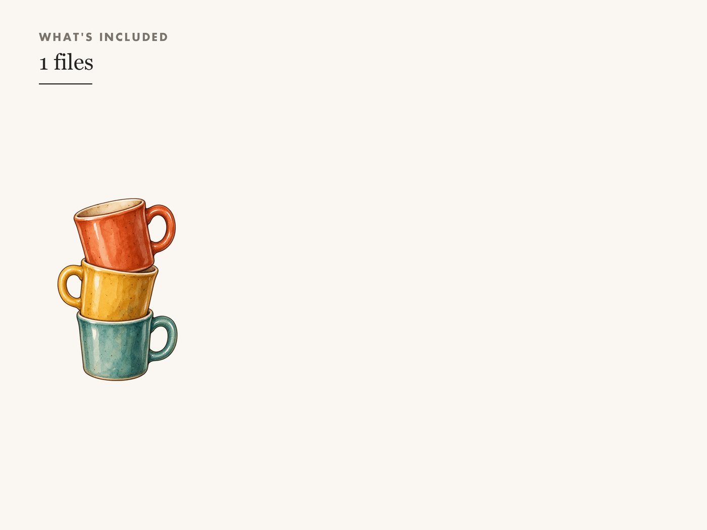Diner Mug Stack PNG Clipart, Retro Coffee Illustration — whats included