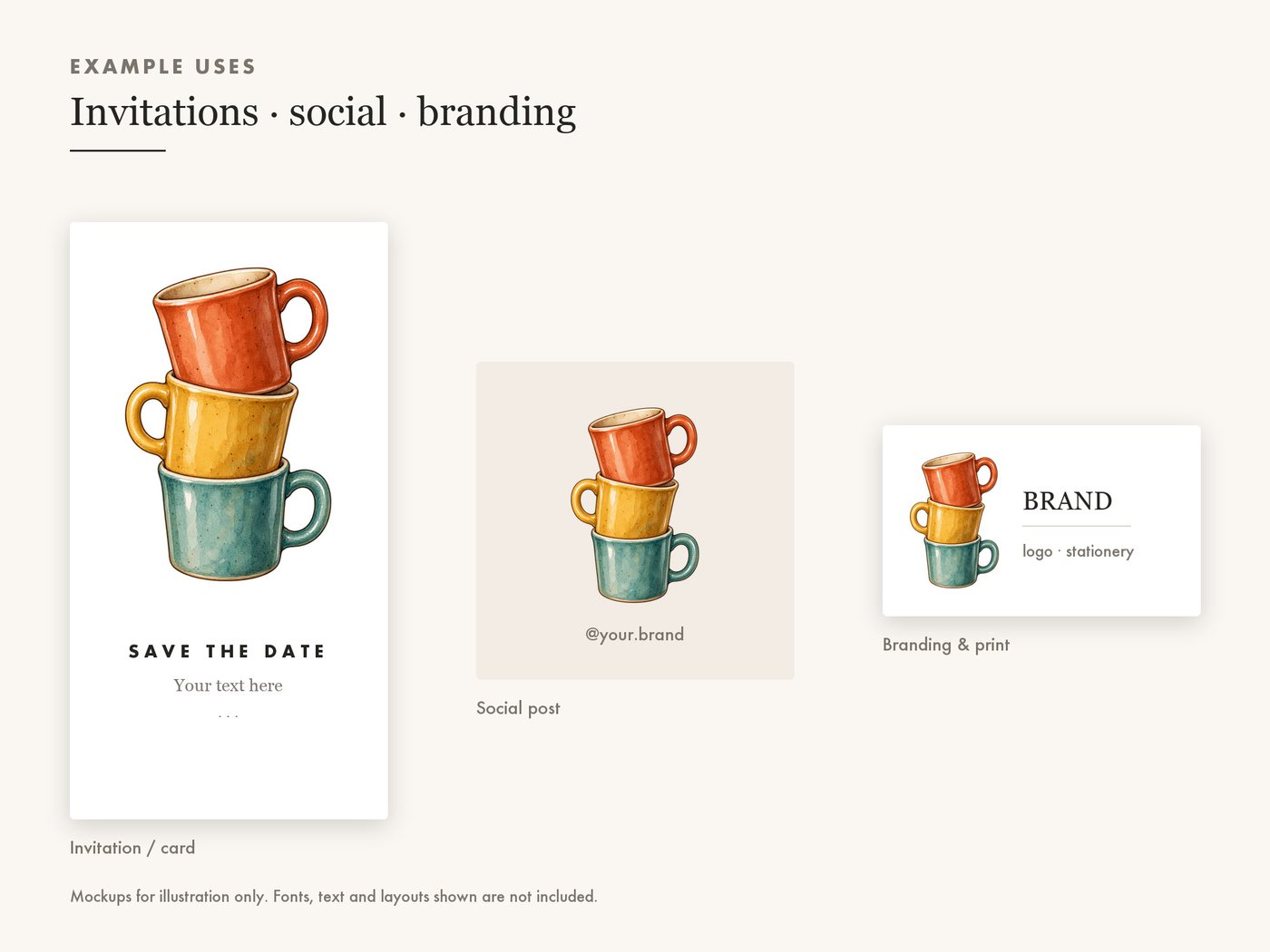 Diner Mug Stack PNG Clipart, Retro Coffee Illustration — use cases