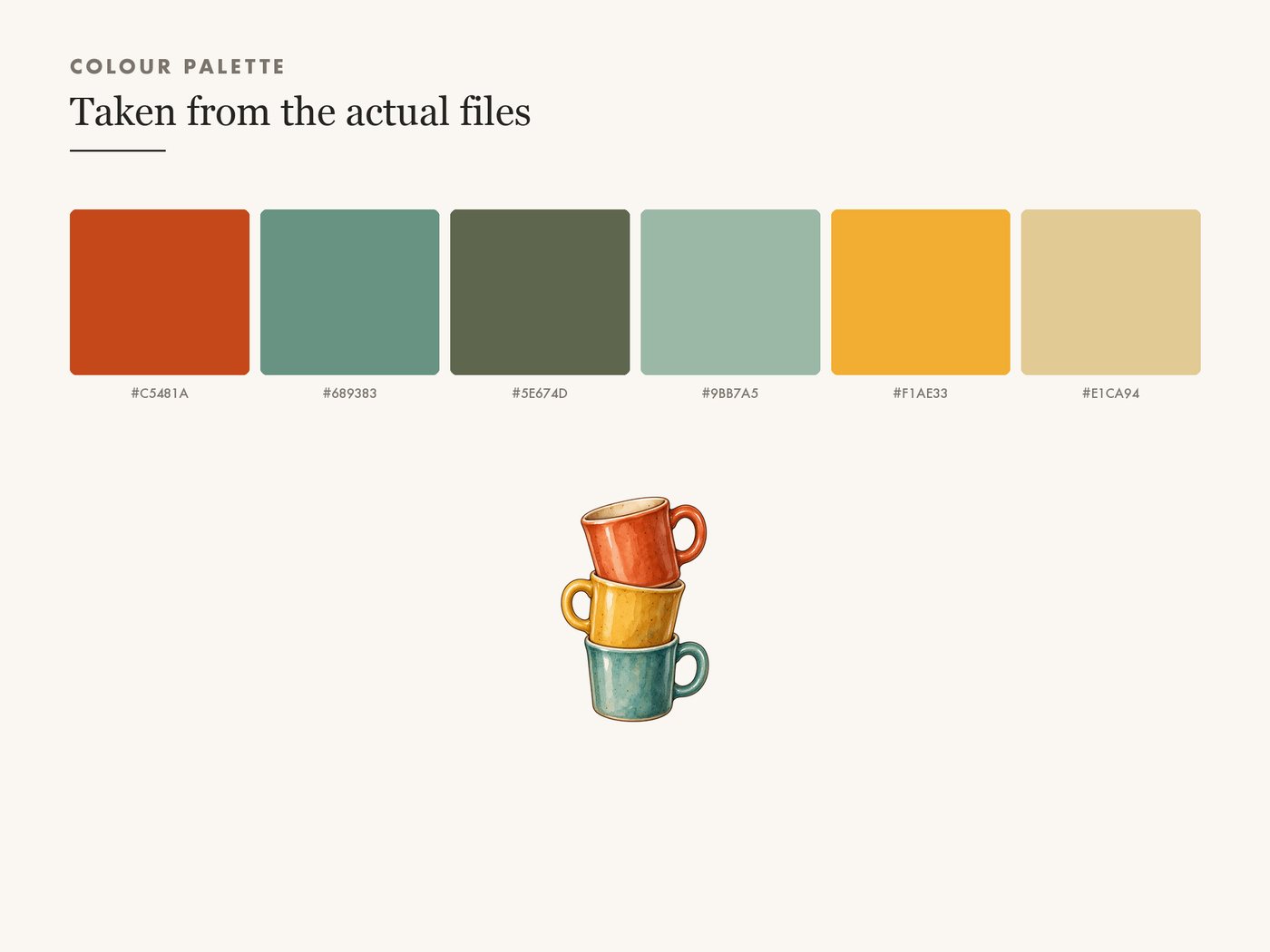 Diner Mug Stack PNG Clipart, Retro Coffee Illustration — colour palette