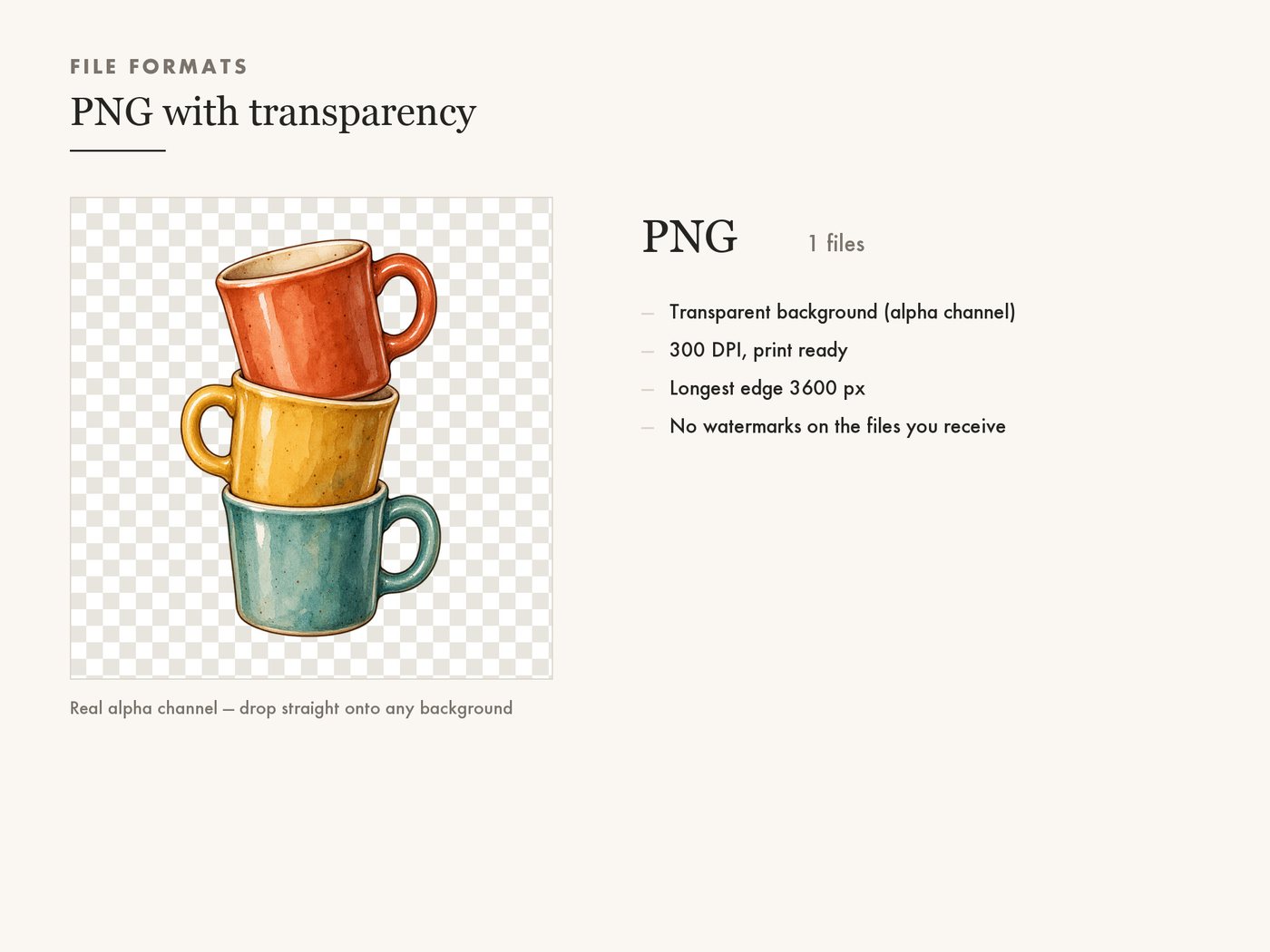 Diner Mug Stack PNG Clipart, Retro Coffee Illustration — file formats