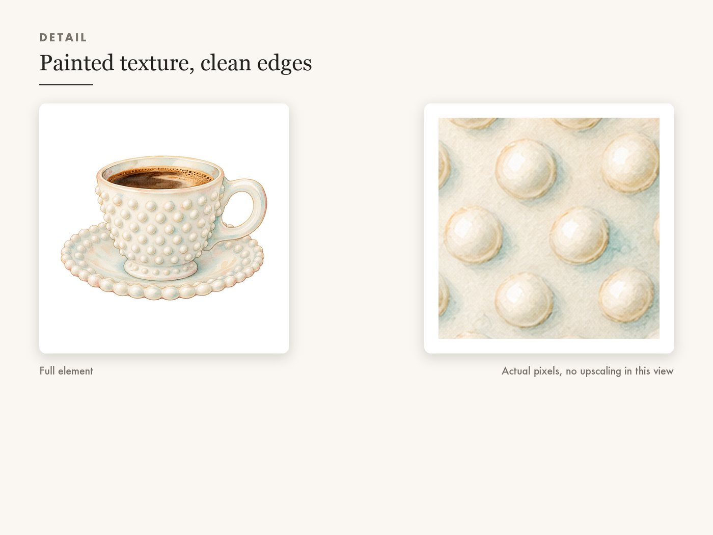 Vintage Milk Glass Cup PNG, Transparent Glassware Clipart — detail zoom