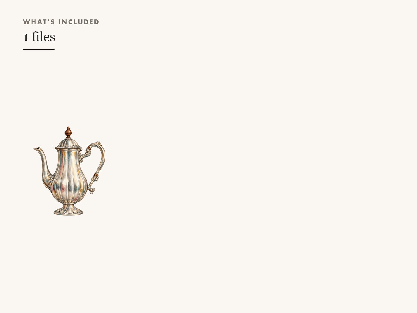 Vintage Silver Coffee Pot Clipart, Transparent PNG — whats included
