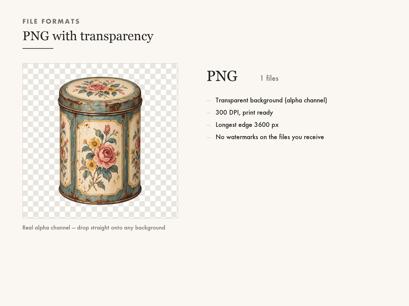 Tin Coffee Canister Clipart PNG, Vintage Kitchen Illustration — file formats