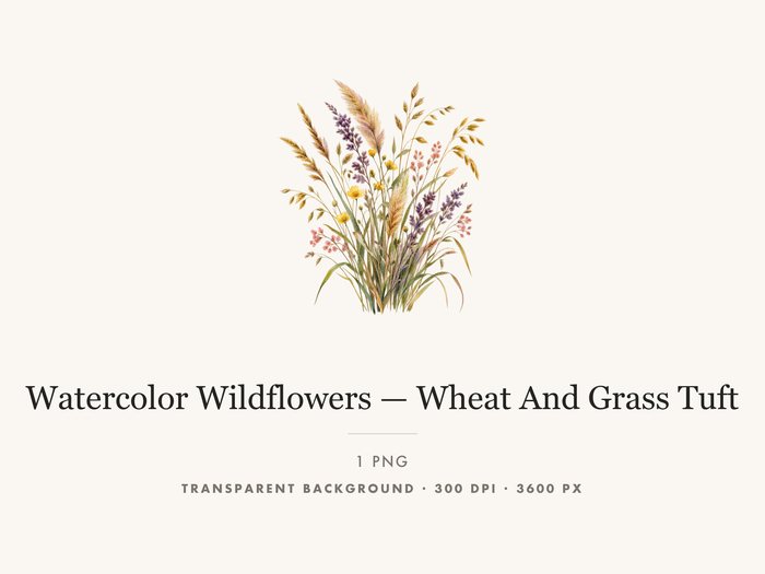 Wheat and Grass Tuft PNG Clipart, Transparent Background